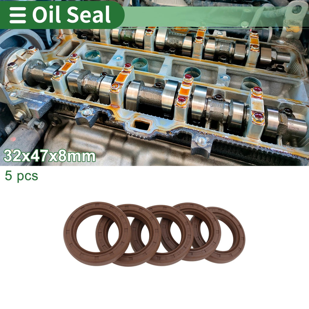 Set of 5 Oil Seals FKM Rubber 32x47x8mm for Various Models 