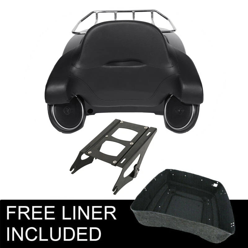 Trunk Backrest Pad Speakers Mounting Rack for Harley Touring (2014–2026)