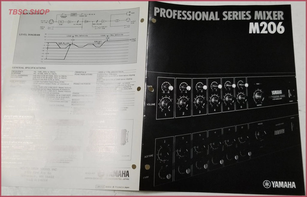 Yamaha M206 Mixer Sales Brochure for Yamaha M206