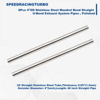 Stainless Steel Exhaust System Kit 4" Universal Straight U-Bend (8pcs)