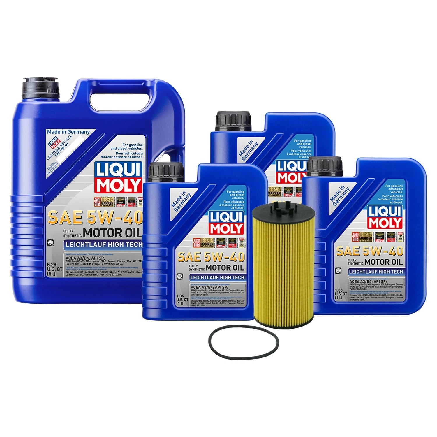 Oil Change Kit 8L Liqui Moly Leichtlauf 5W-40 for Audi V8 4.2L (2003–2009)