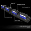 4X Off-Road Roof Top Mount Fog Lamp Bar for w/LED Blue Lens