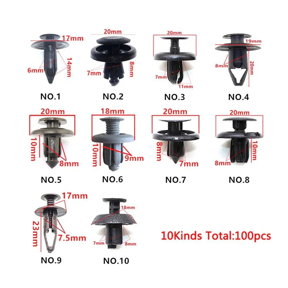 Trunk Screw Rivets Set for Car Bumper Fender Plastic Fasteners Clip