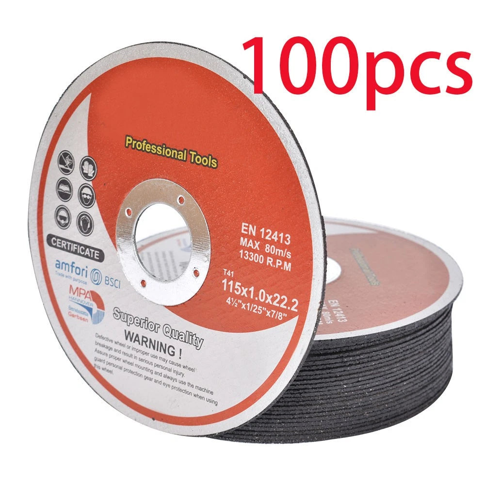 Set of 100 Cutting Discs for Metal & Stainless Steel (4-1/2"x.040"x7/8")