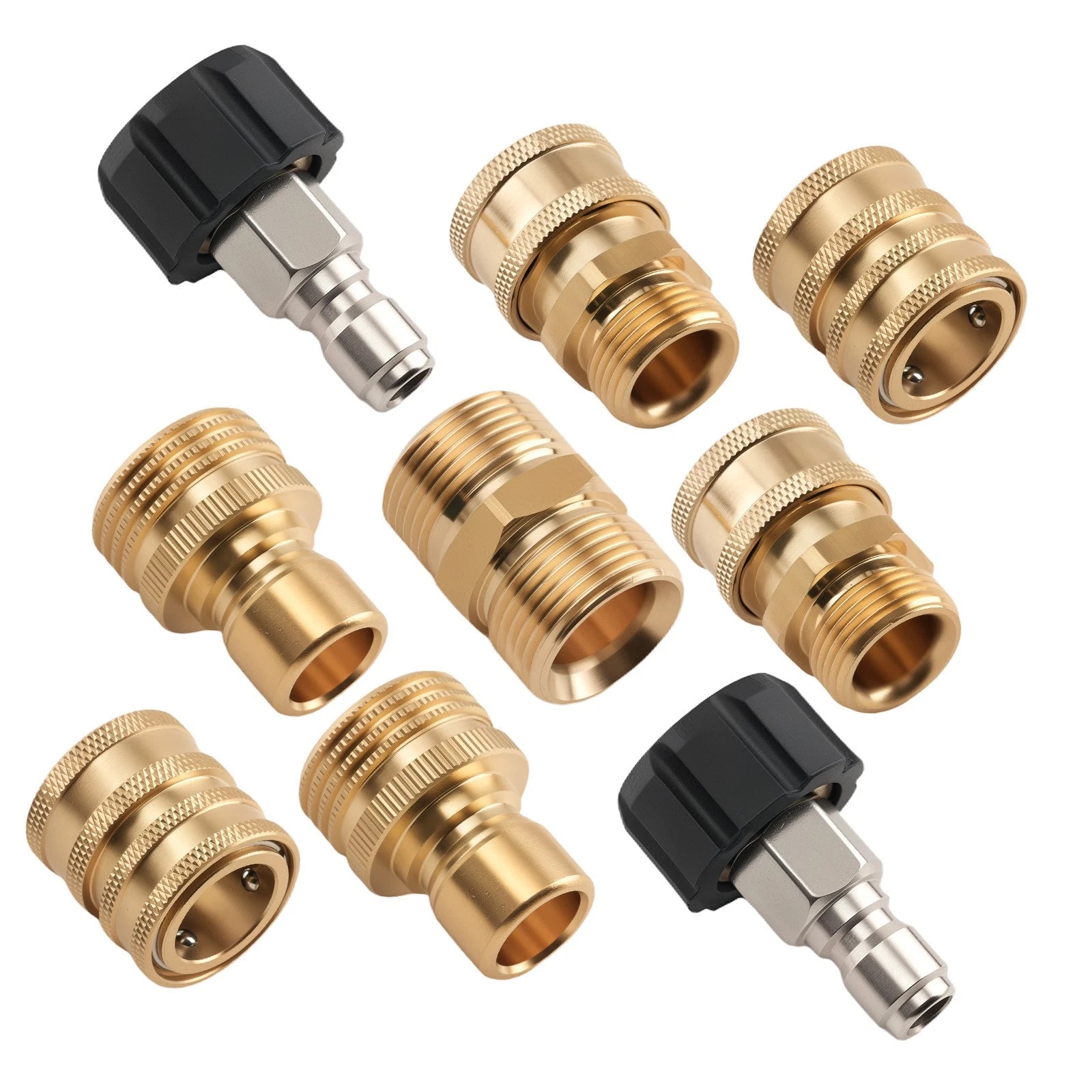 Brass Pressure Washer Adapter Kit M22 Quick Connect Set of 3 (Universal)