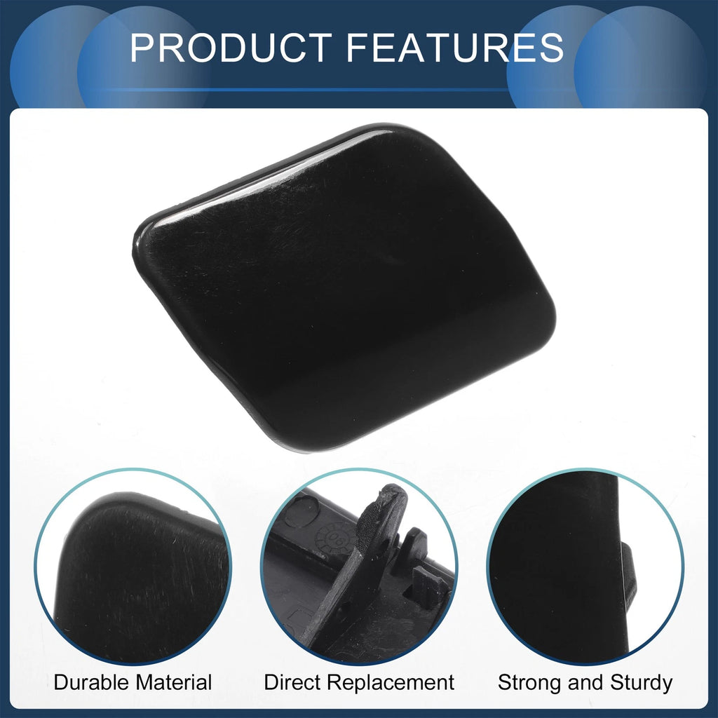 Front Right Washer Nozzle Cover Cap for Volkswagen Touareg (2007–2010) 1 Pcs Black