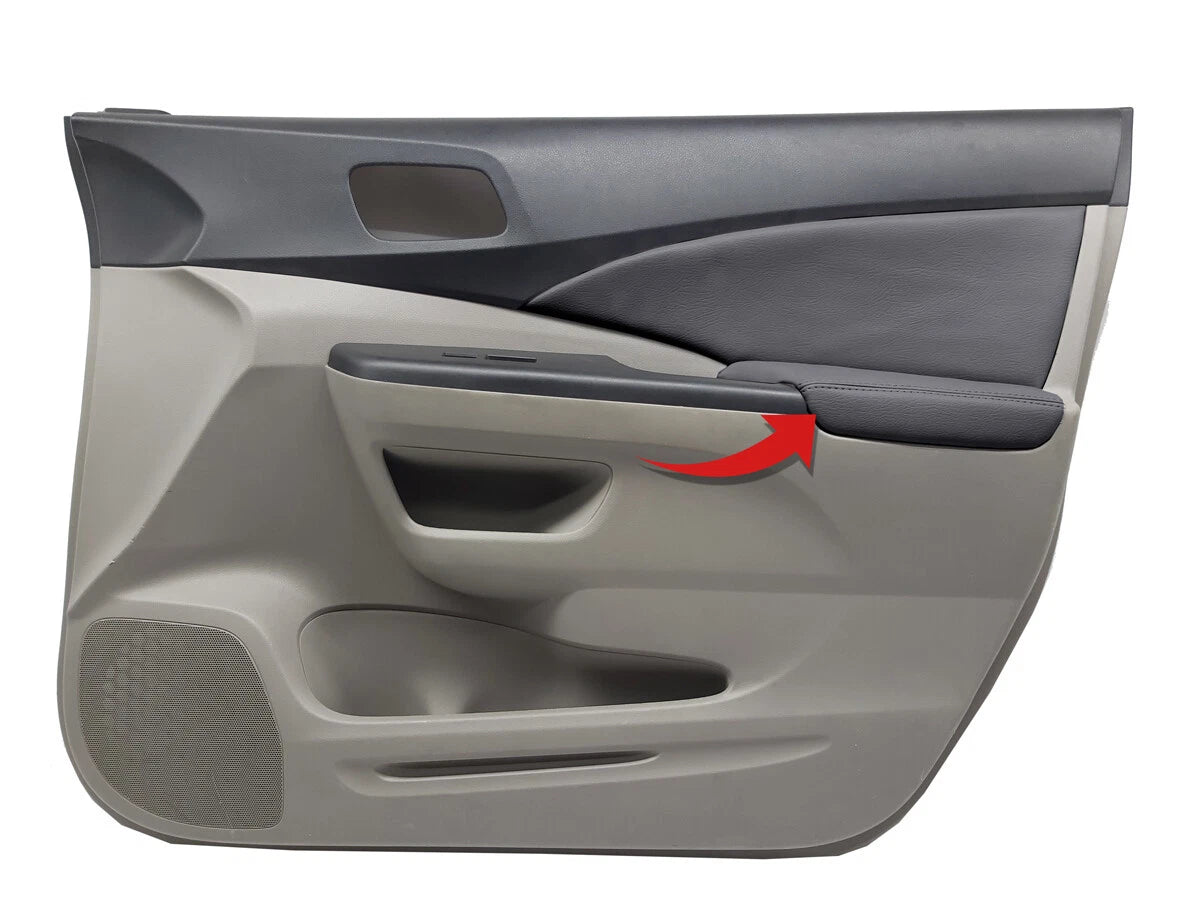 Front Armrest Door Panel Cover for Honda CR-V (2012–2016) Gray PVC Leather