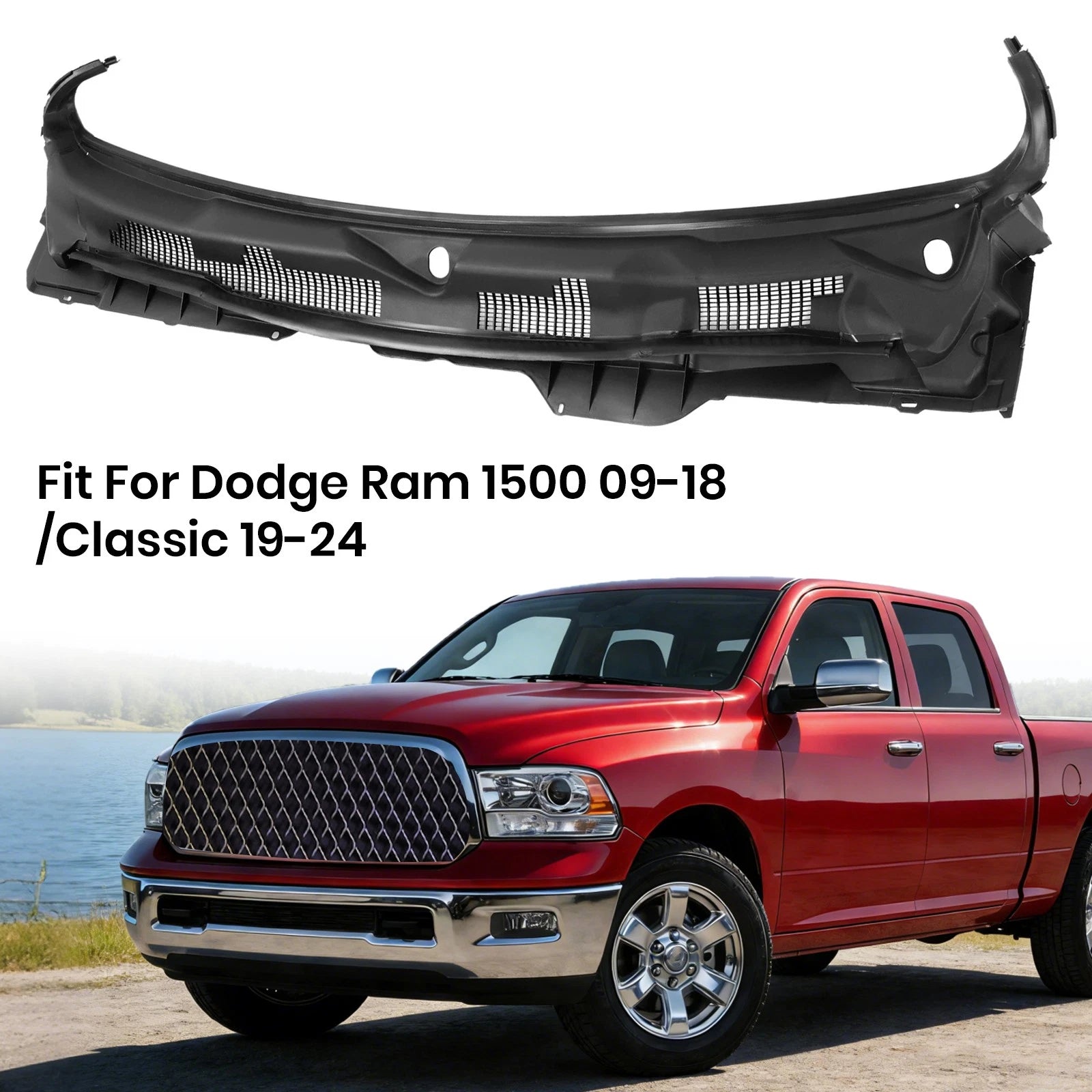 Wiper Cowl Cover Grille for Dodge Ram 1500 (2009–2024)