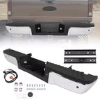 Chrome Rear Bumper Assembly for Ford F250 F350 F450 (2008–2016) w/ Sensor Holes