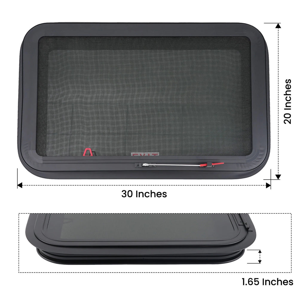30" x 20" Exit Window for RV Camper/Trailer/Food Truck (w/ Accessories)