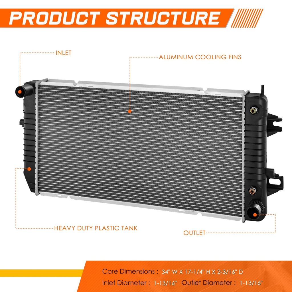 Aluminum OE Style Radiator for Express/Savana 2500-4500 (2006–2022) DPI-2935