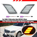 Set of 2 Clear Amber LED Side Marker Lights for Benz W204 C250 C300 C350 (2008–2011)