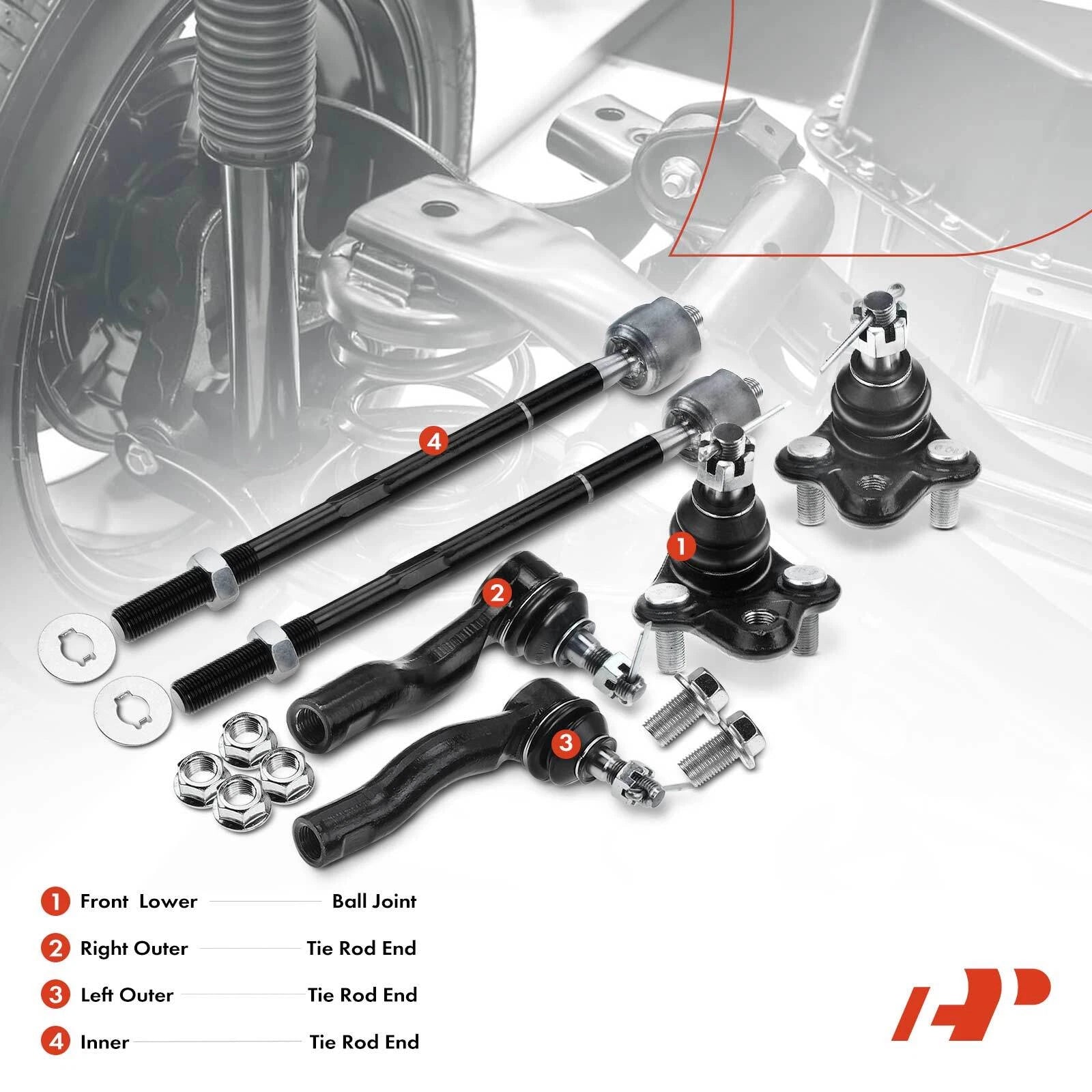 Front Lower Ball Joint Tie Rod for Toyota RAV4 (2001–2003) 2.0L