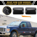 Set of 2 Rearview Mirror Cover Caps Black Carbon Fiber for Ford Excursion F150 F250