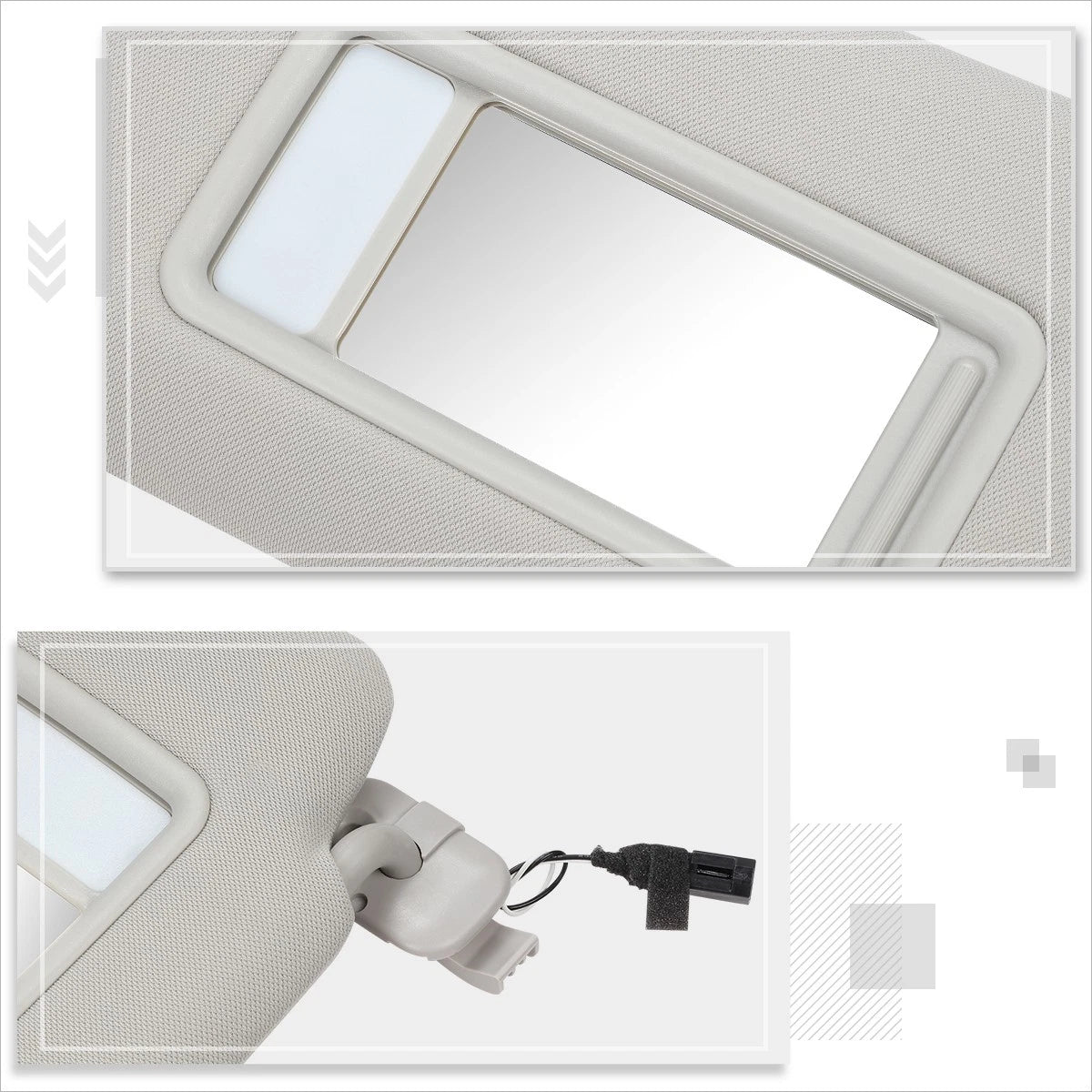 Set of 2 Windshield Sun Visors for Mazda CX-9 (2016–2023) OE Style w/Lighted Mirror