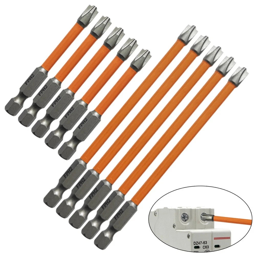 5pcs Magnetic Slotted Cross Screwdriver Bit for Electrician FPH2