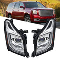 Headlights for GMC Yukon/Yukon XL (2015–2017) Clear Lens Halogen with LED DRL