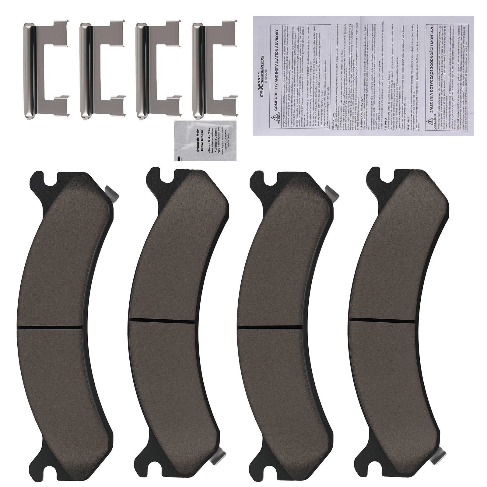 Set of 4 Front Ceramic Brake Pads for Chevrolet Avalanche, Express, Silverado (D784)