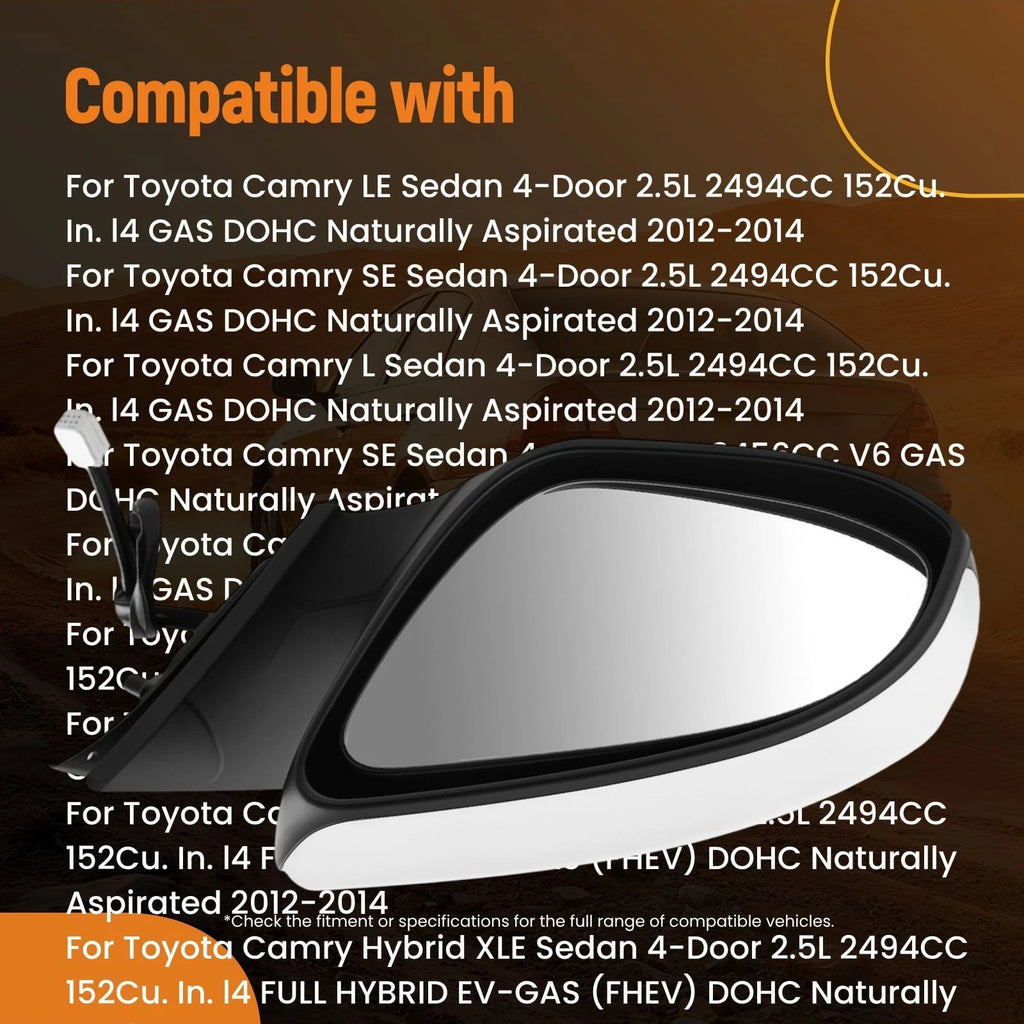 Heated Left Rear View Mirror for Toyota Camry (2012–2014) 8790906410-PFM