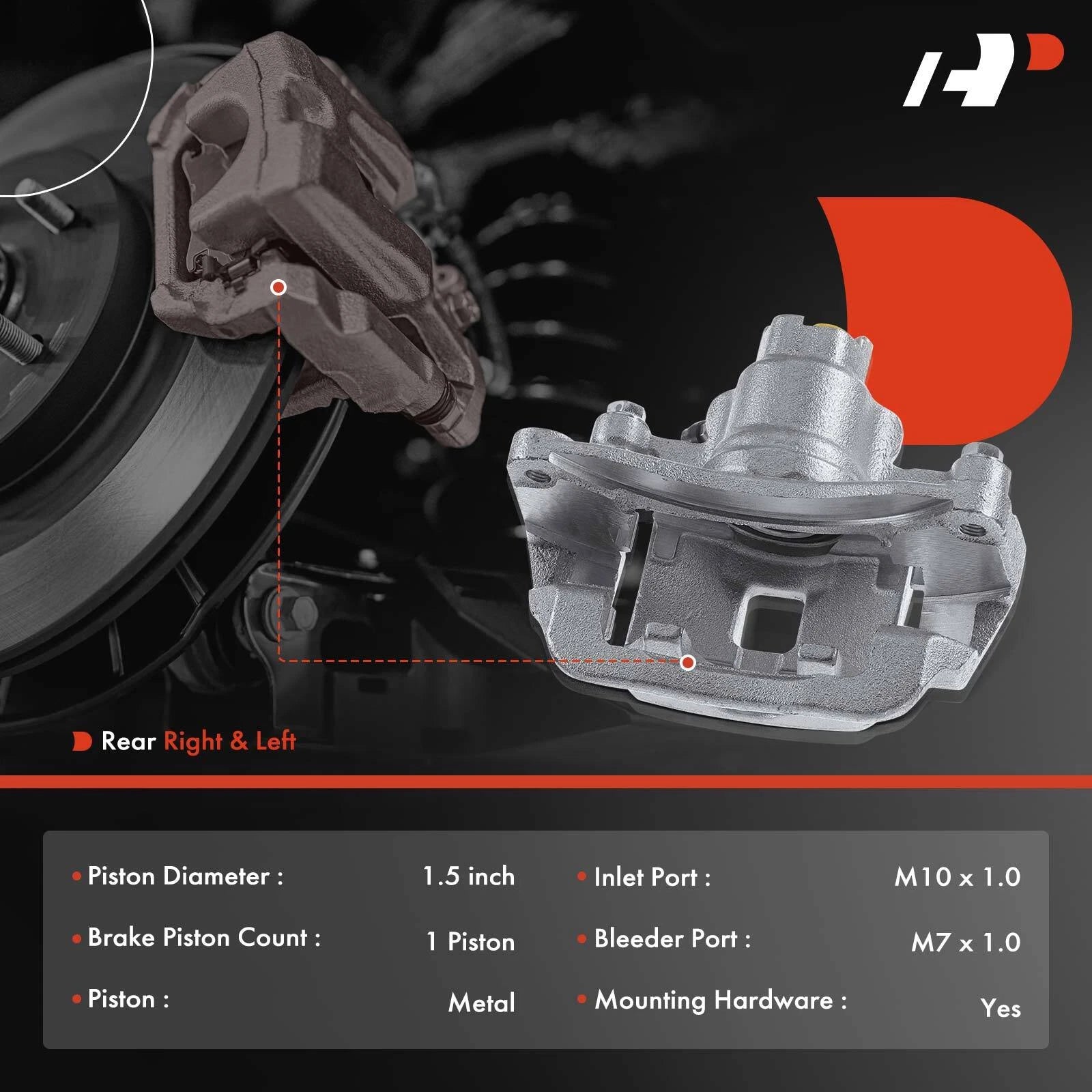 2X Rear Disc Brake Calipers with Bracket for Subaru Legacy (2005-2009)