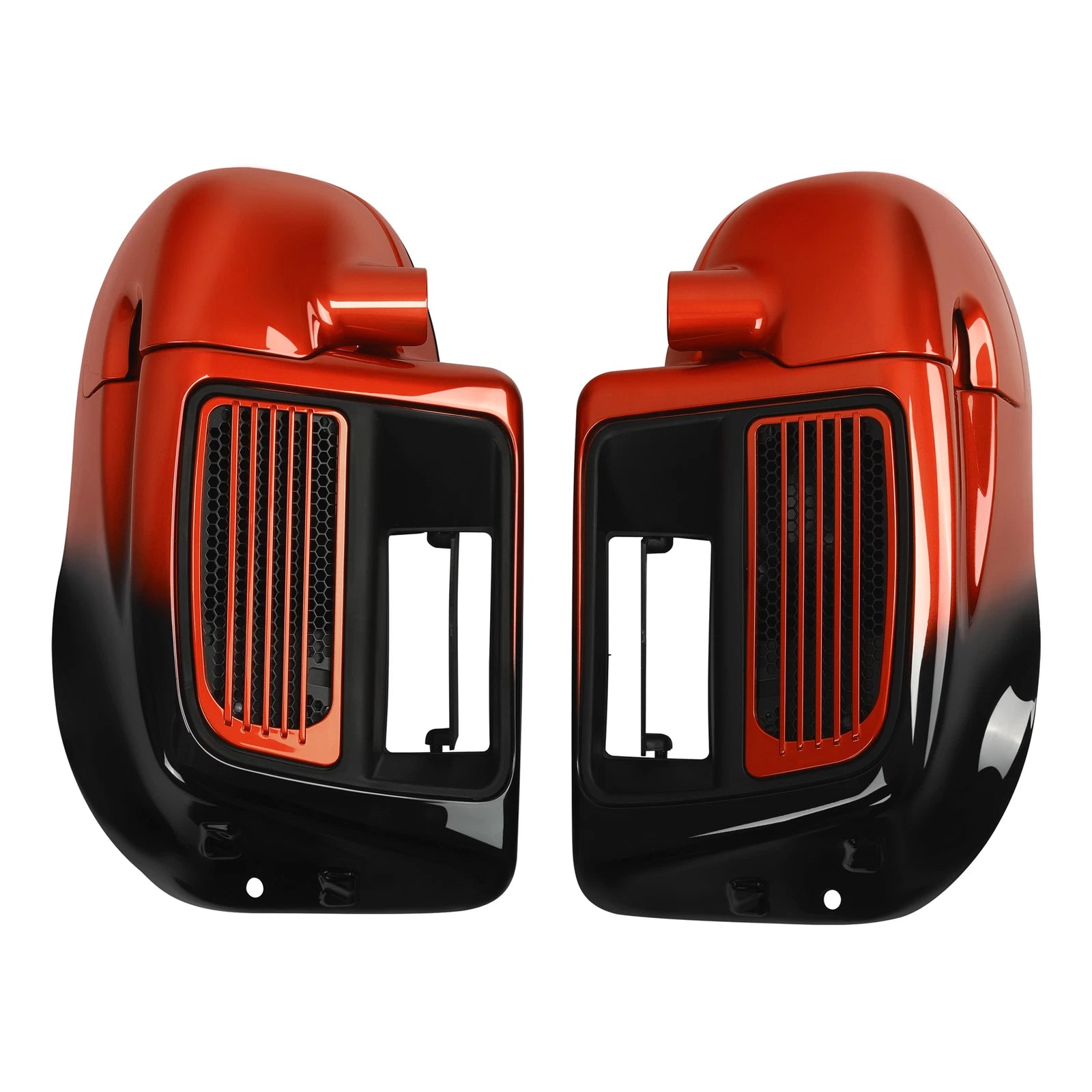 Lower Vented Fairing for Harley Touring (2014–2023) Sunset Orange/Sunset Black Fade