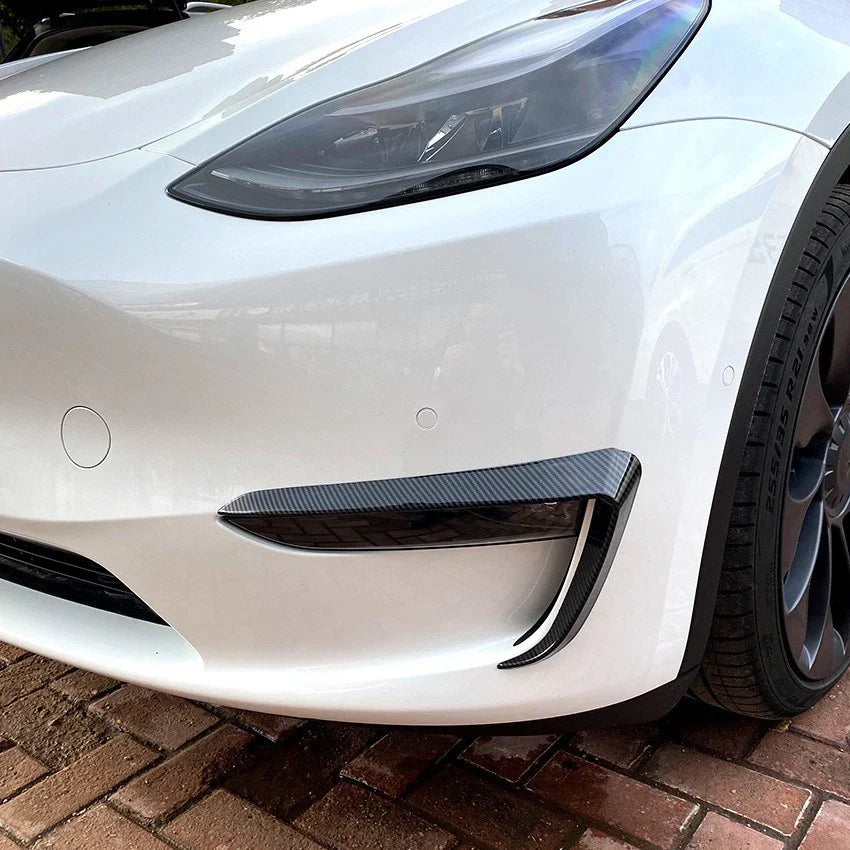 Carbon Style Canards Covers Trims for Tesla Model Y (2020–2024)