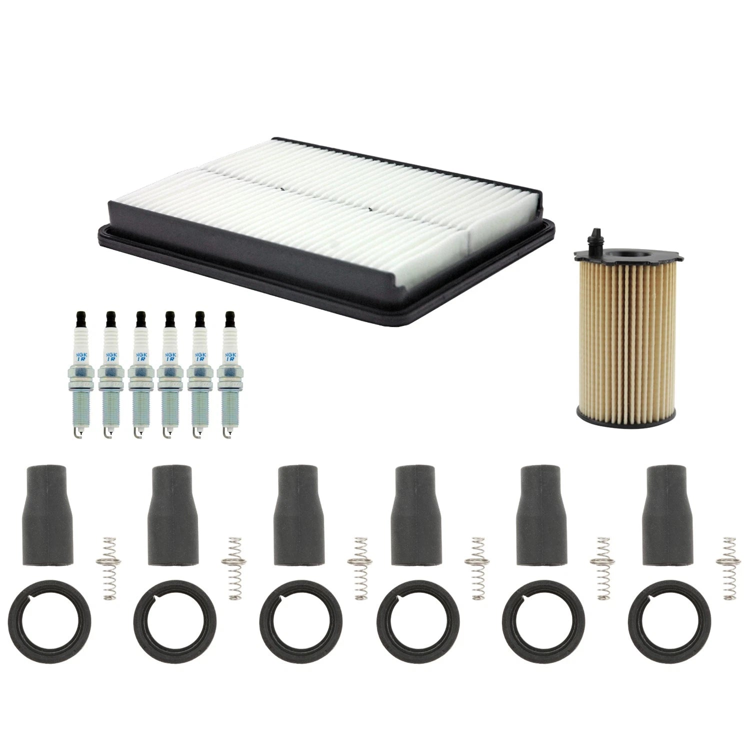 Tune Up Kit with NGK 6 Spark Plugs & Coil Boots for Santa Fe Sorento (2001–2012)