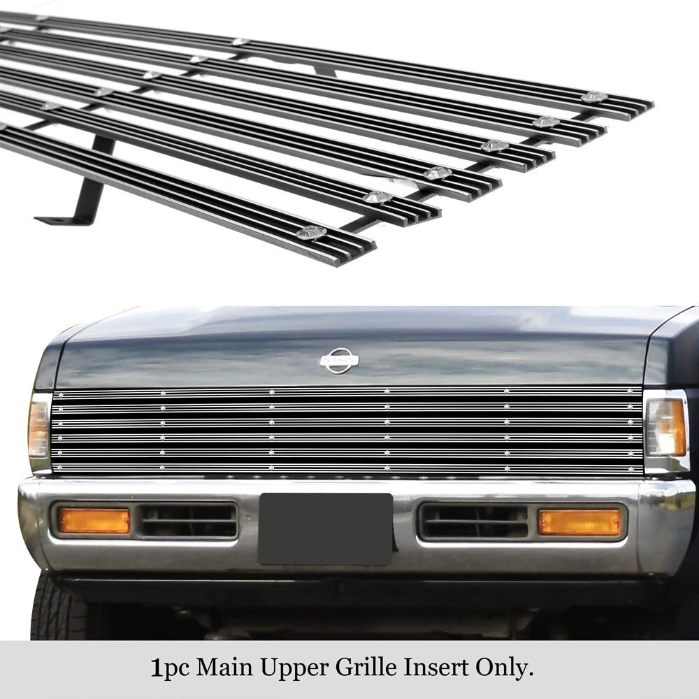 Chrome Wide Rivet Billet Grille Insert for Nissan Pickup (1986-1997)