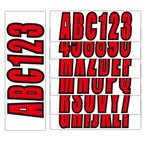 Set of 4 Red 3" Boat Registration Decals A-Z Letters & 0-9 Numbers