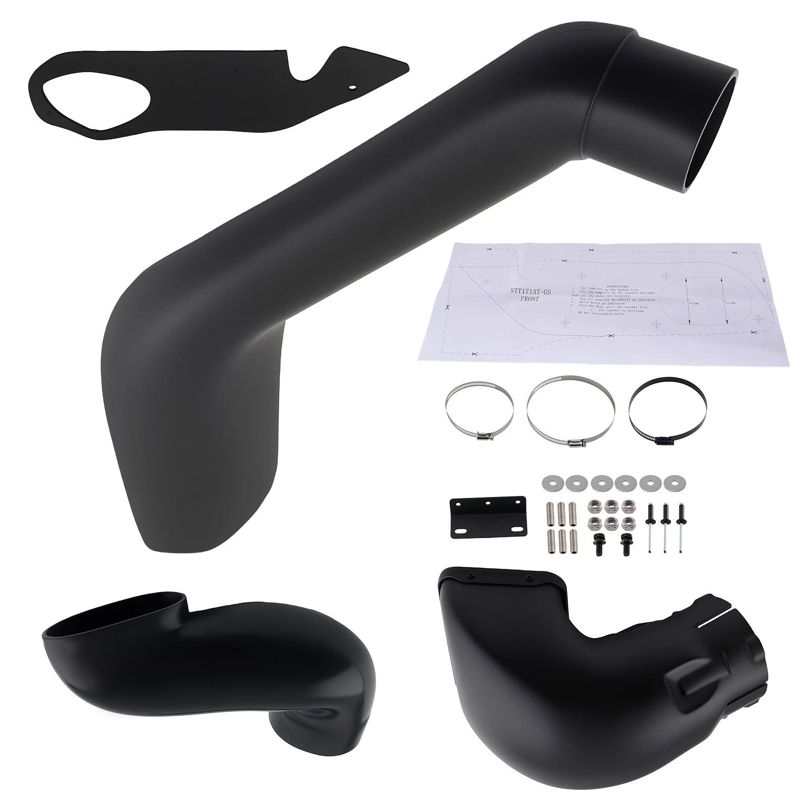 Air Intake Snorkel Right Kit for Toyota Tacoma 2.7L 4.0L (2005–2015) Black