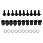 10X Motorcycle Wind Screen Shield M5x16mm Screw Bolt Washers Kit Black