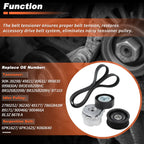 Serpentine Belt Drive Tensioner Kit for Ford F150 Lobo (2004–2008) 90K-39298, 900466A, 6PK1627