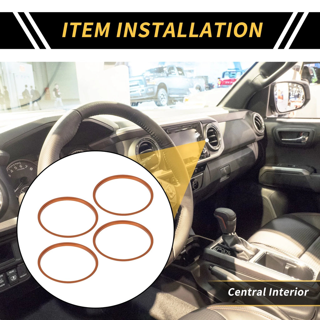 Set of 4 AC Vent Dashboard Decoration Rings for Toyota Tacoma (2016–2021) Orange