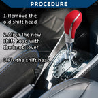 Automatic Gear Shifter Knob for Opel Insignia (2009–2013) Faux Leather Red