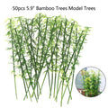 50Pcs Miniature Green Bamboo Trees for Fairy Garden Landscape Decor