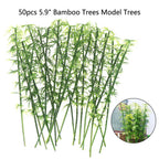 50Pcs Miniature Green Bamboo Trees for Fairy Garden Landscape Decor