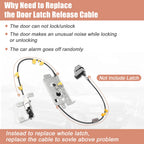 2X Rear Upper LH RH Door Latch Release Cable for Ford F150 (2004–2008) 8L3Z18264A00B