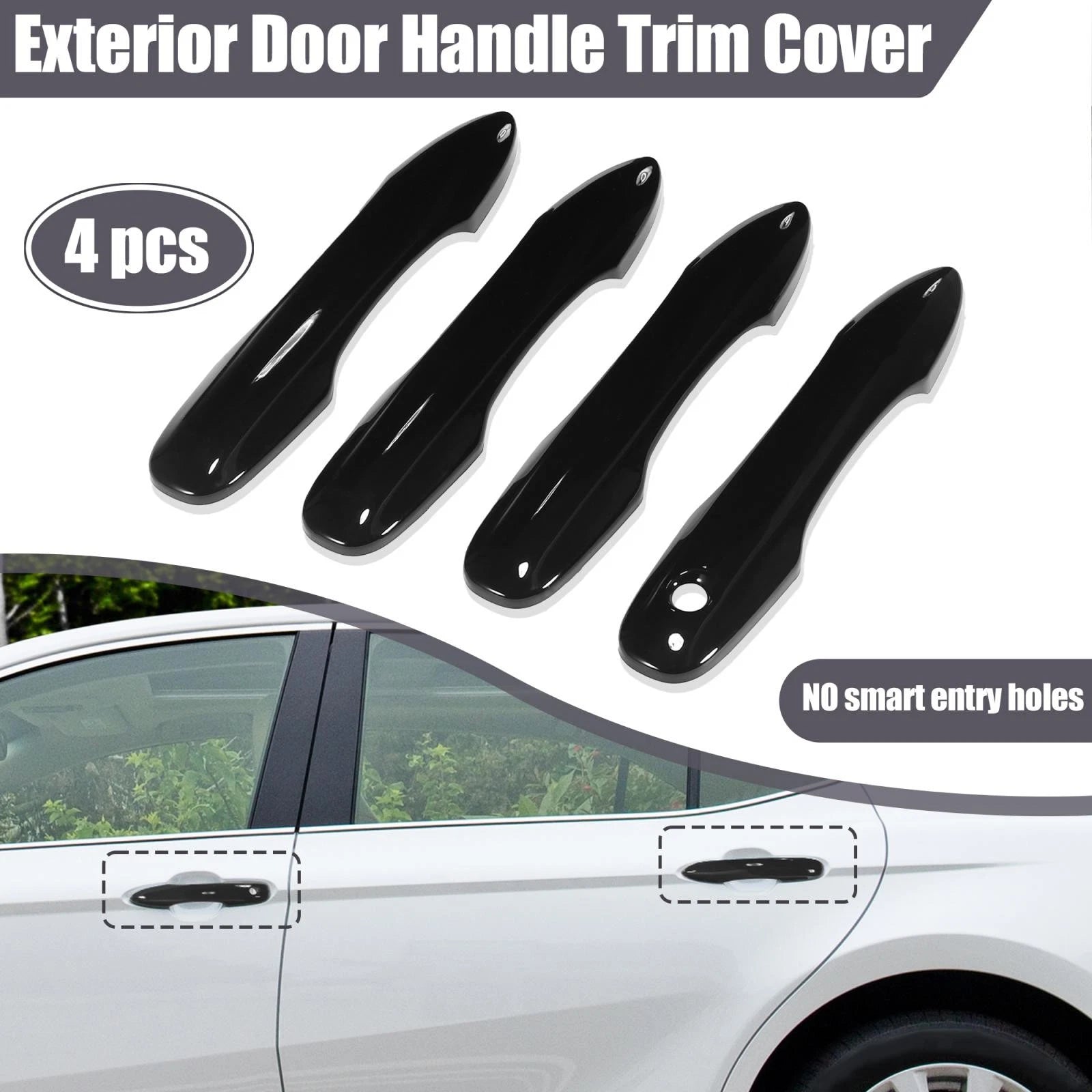 Set of 4 Gloss Black Door Handle Covers for Toyota Camry 