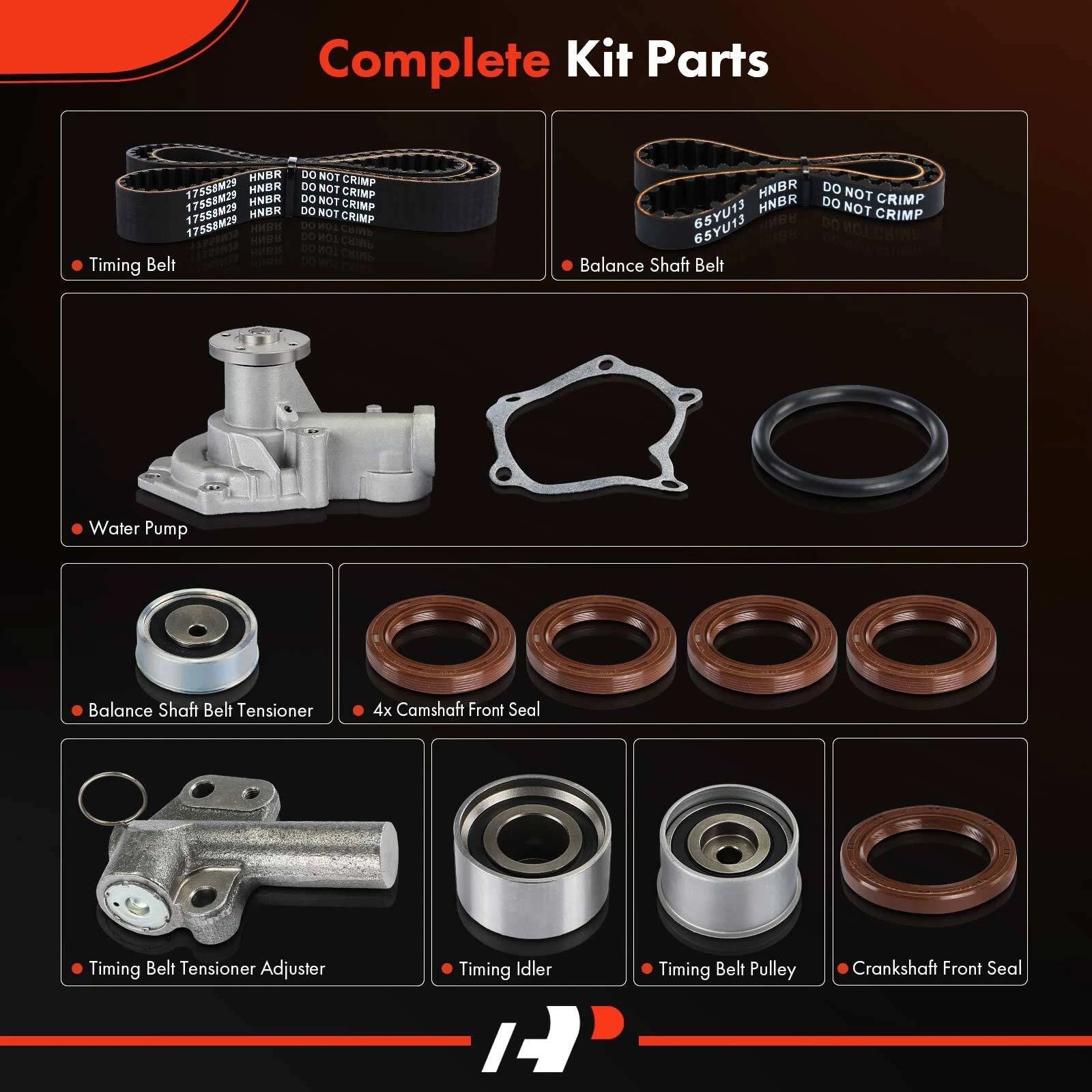 12X Timing Belt and Water Pump Kit for Hyundai Sonata (1999–2005) Kia Optima