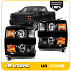 2X Headlights for Chevy Silverado 2500HD 3500HD (2015–2019)