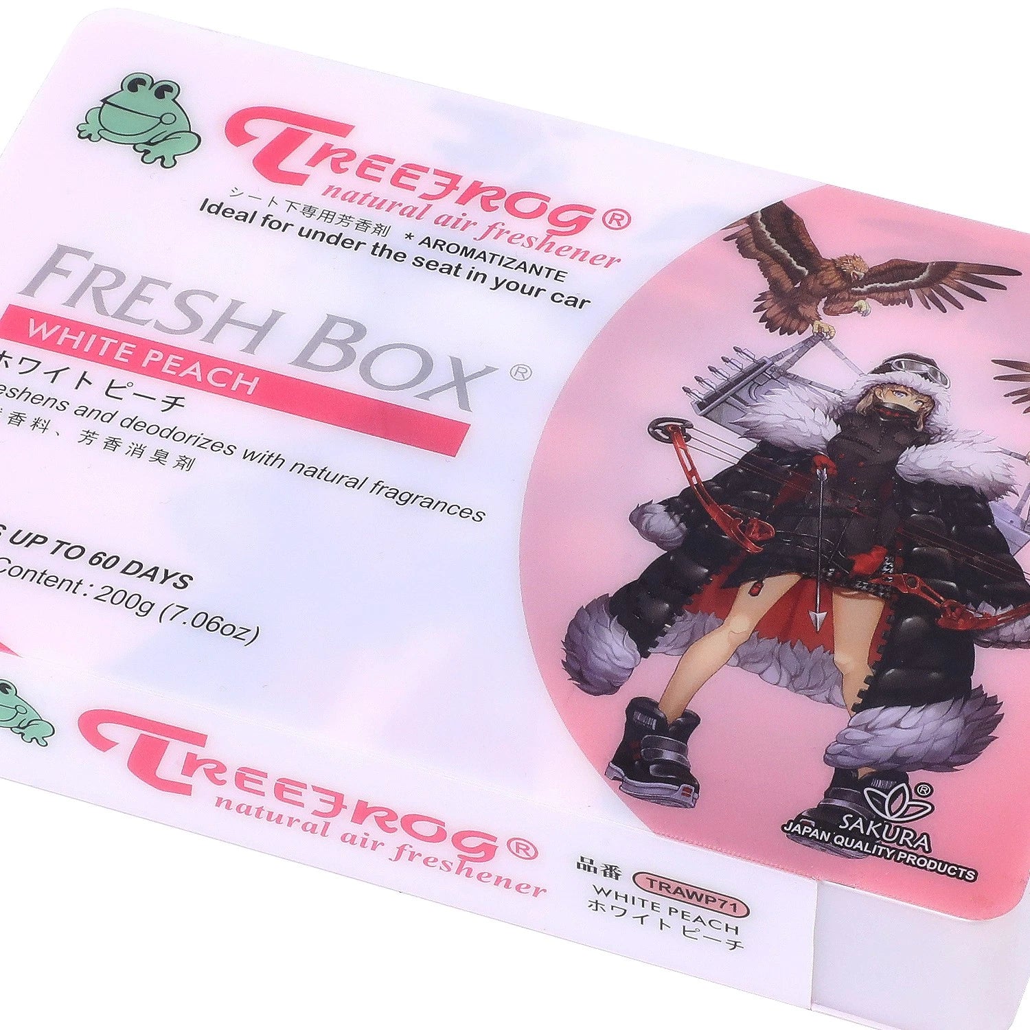 Air Freshener for Car/Office - Treefrog White Peach Scent 200g Box