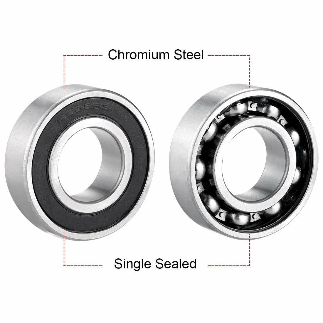 1 PC 6205RS Rubber Sealed Ball Bearing for