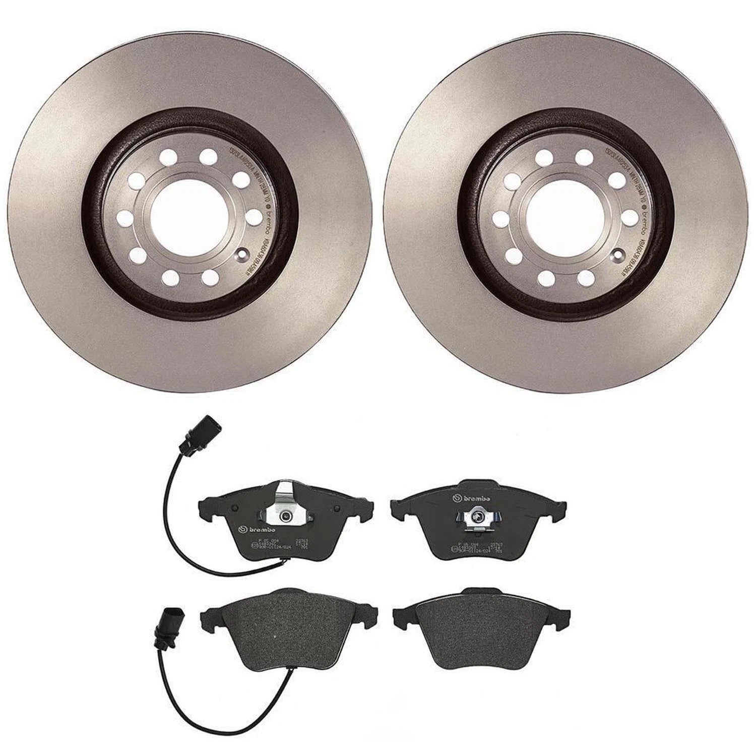 Brembo Front Brake Kit with Low-Met Pads & Coated Disc Rotors for Audi A4