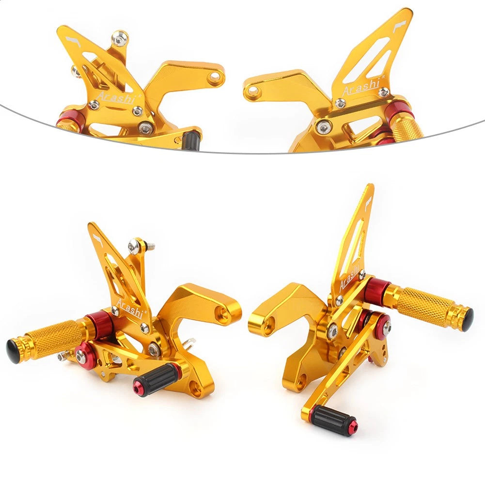 2X Rear Footpegs for Kawasaki Z900 (2021–2023) Gold Aluminum
