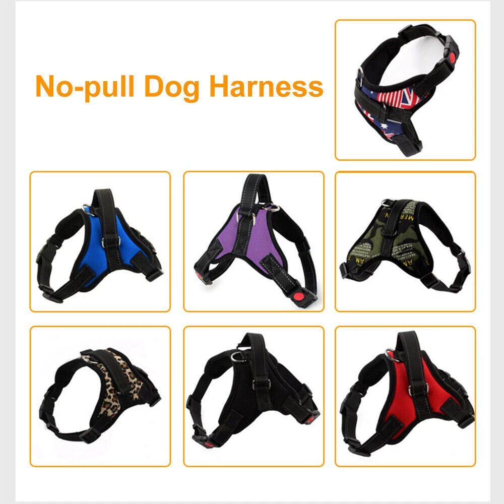 Adjustable No-Pull Dog Harness Vest for S-XL Dogs - Outdoor Handle