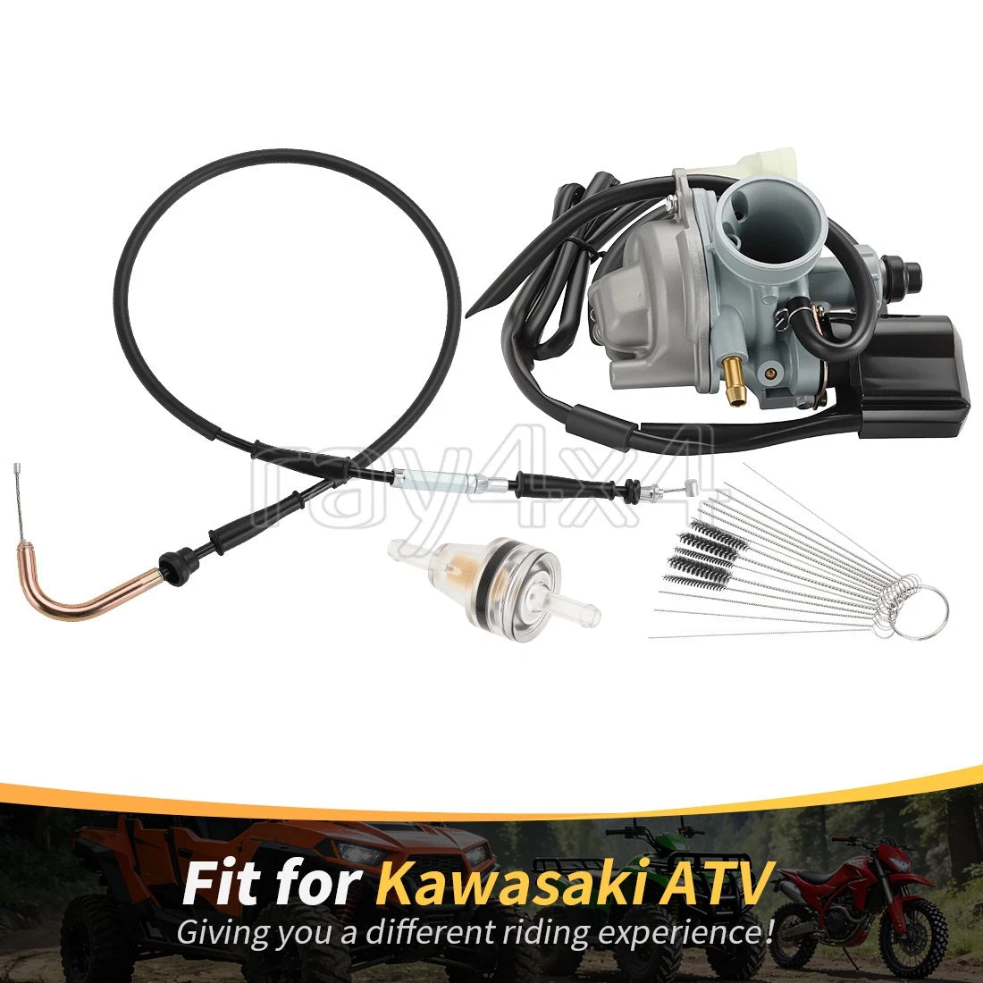 Carburetor & Throttle Cable for Kawasaki KFX50 KFX90 (2003–2023) 15004-Y006 15004-Y008
