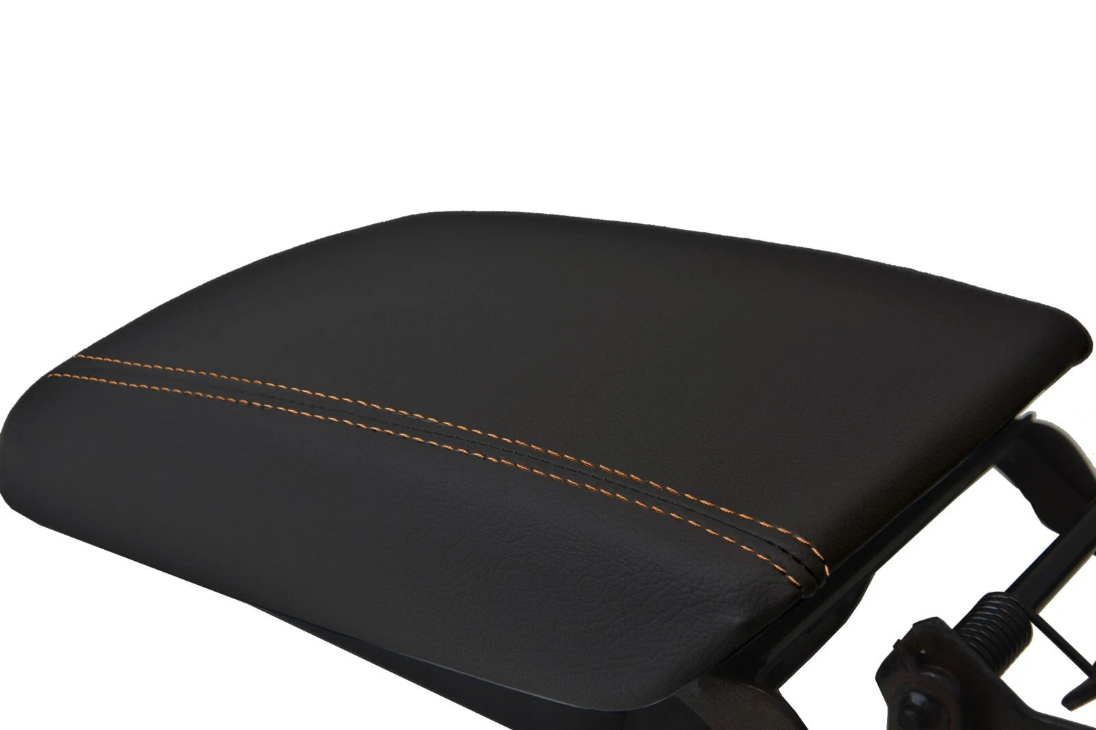 Leather Console Lid Armrest Cover for Cadillac SRX (2010–2016) Orange Stitch