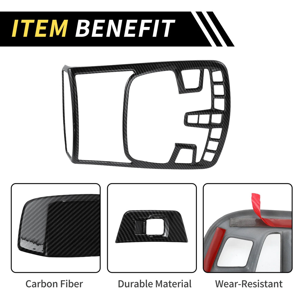 Set of 1 Roof Reading Light Lamp Cover Trim for Ford F-150 (2015–2020) Carbon Fiber Black