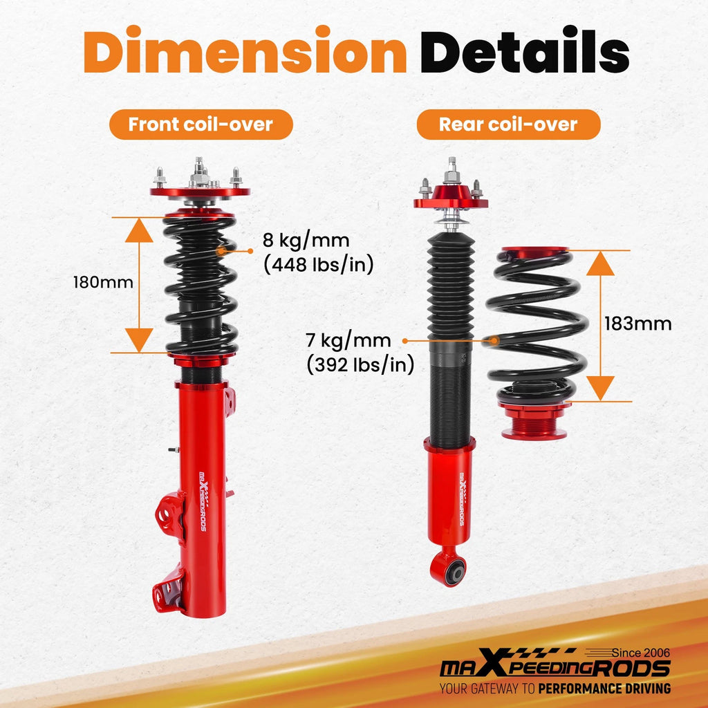 Maxpeedingrods Coilovers Adjustable Damper Kit for BMW E36 3 Series (1991–1999)