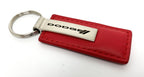 Leather Key Chain Red Rectangle Licensed for Dodge Vehicles (2000–2024)